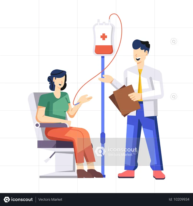 Woman Donating Blood  Illustration