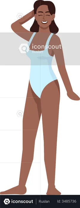 Woman dressed in swimsuit  Illustration