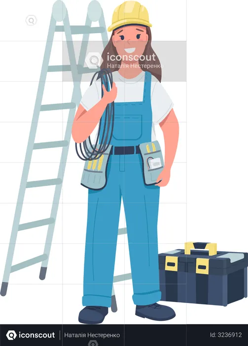 Woman electrician  Illustration