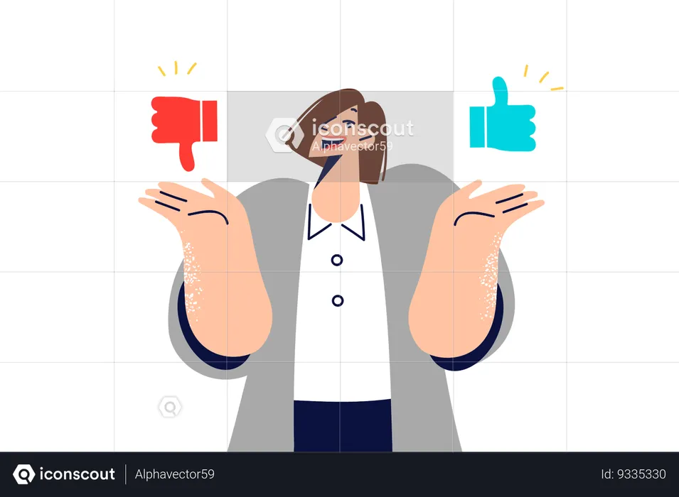 Woman encourages giving feedback and sharing user experience  Illustration
