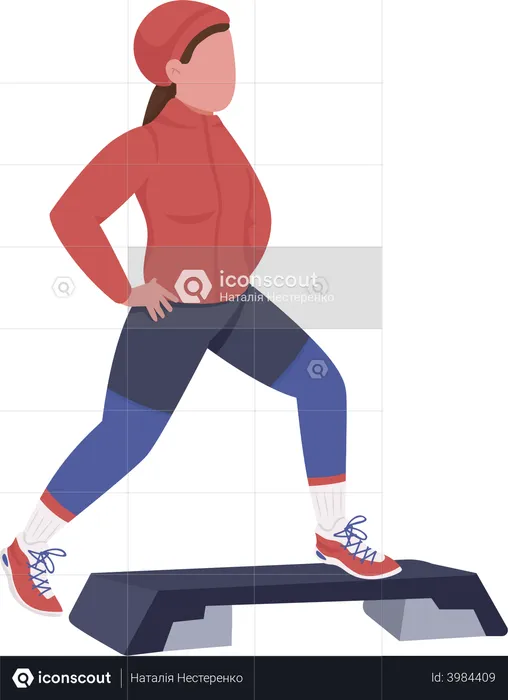 Woman exercising in winter  Illustration