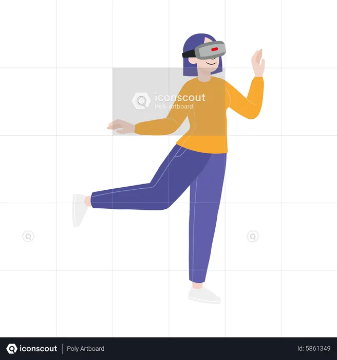 Woman experience vr technology  Illustration