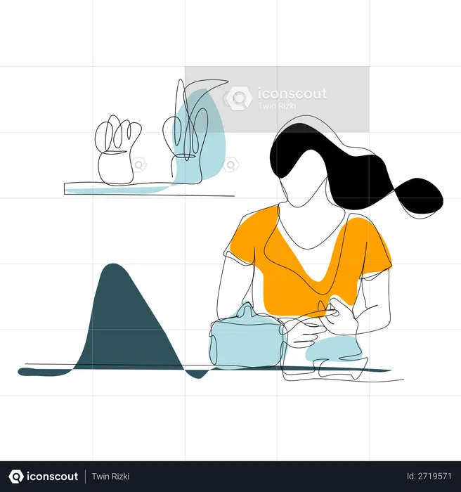 Woman explaining vegetable cooking tutorials  Illustration
