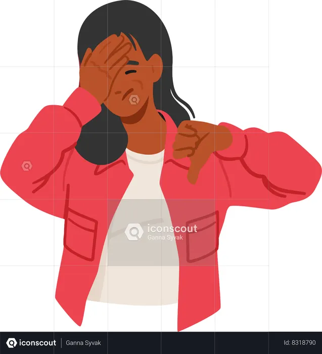 Woman Expresses Her Disapproval  Illustration