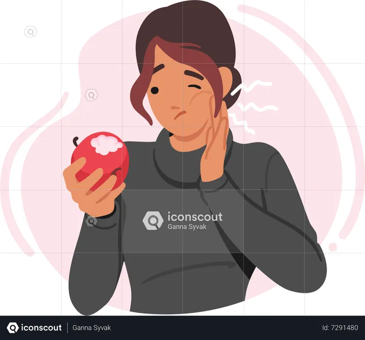 Woman Expressing Pain From Toothache  Illustration