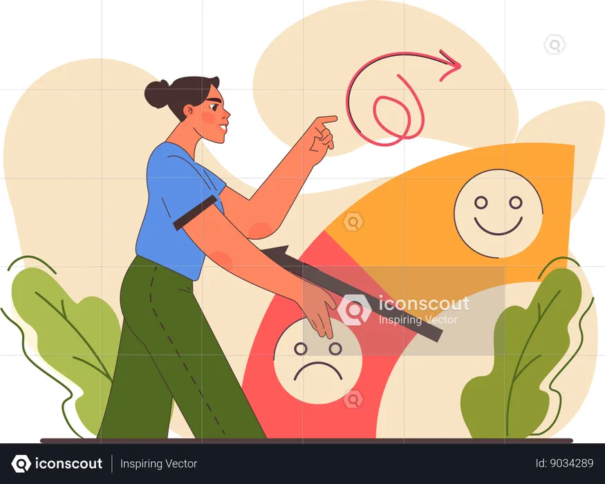 Woman faces panic attack  Illustration