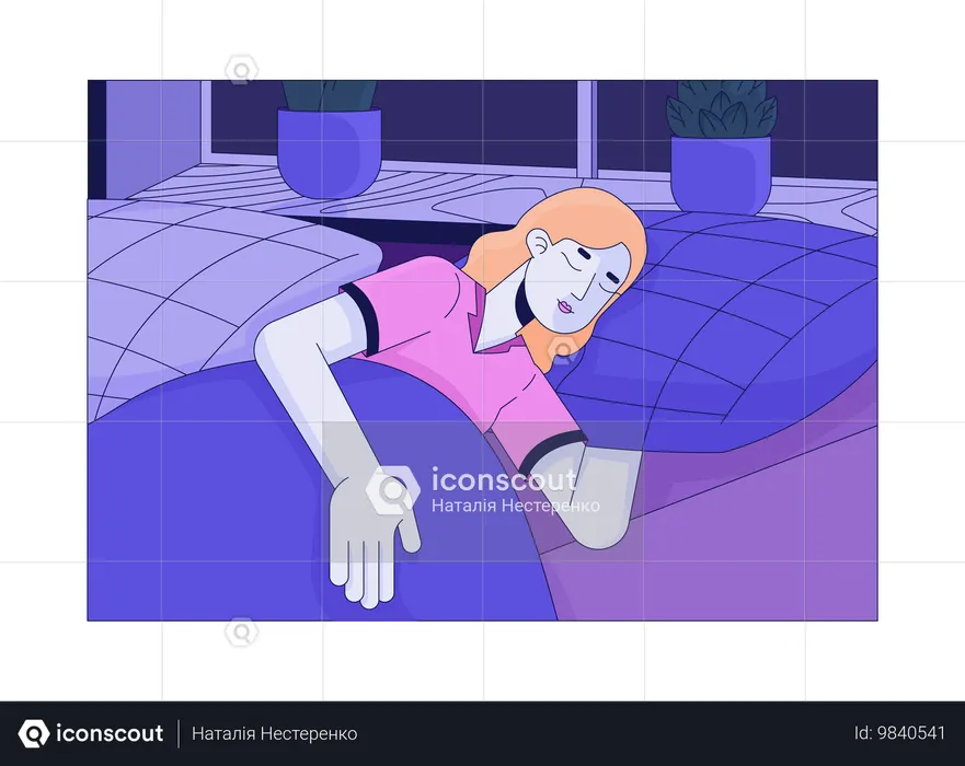 Woman falling asleep  Illustration