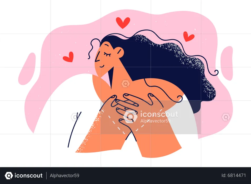 Woman falling in love  Illustration