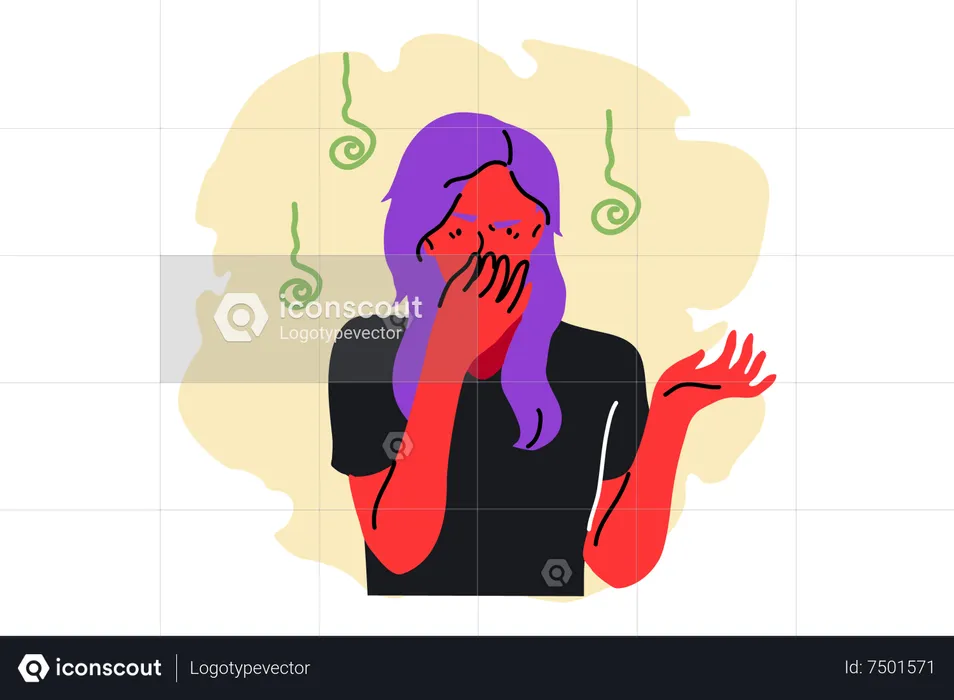 Woman feeling dizzy  Illustration