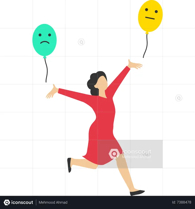 Woman feeling happy  Illustration