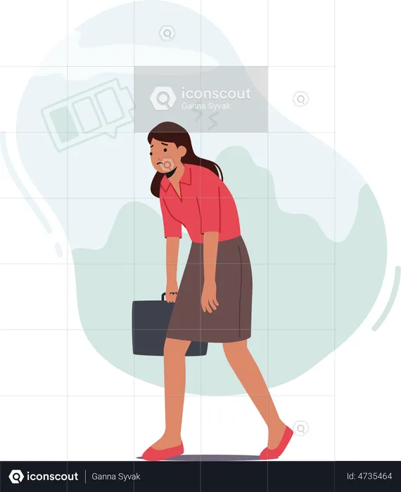 Woman feeling tired to go to work  Illustration