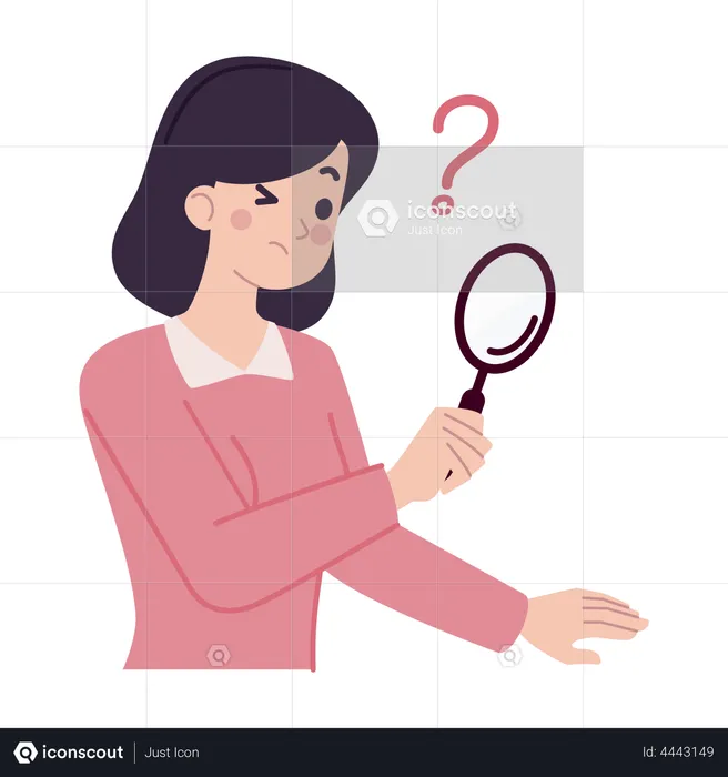 Woman finding business idea  Illustration