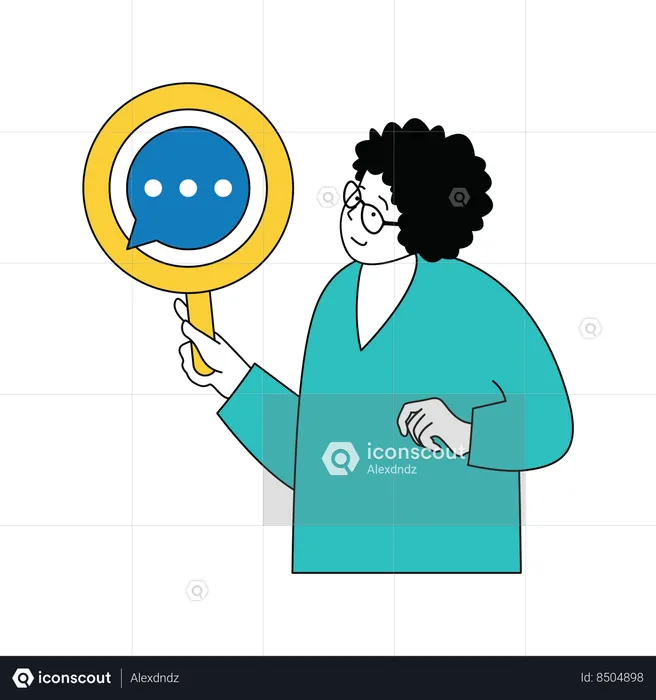 Woman finding conversation topic  Illustration