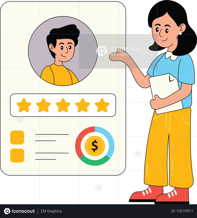 Woman finding employee for business  Illustration