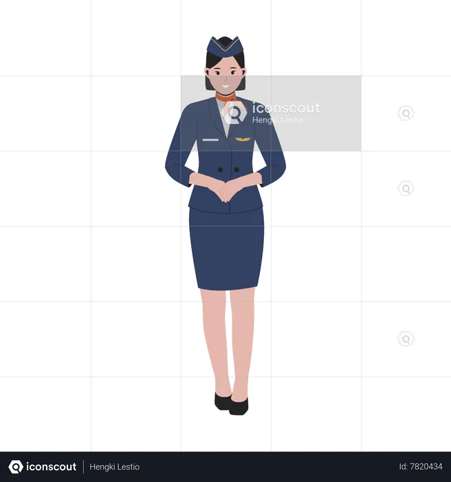 Woman flight attendant  Illustration