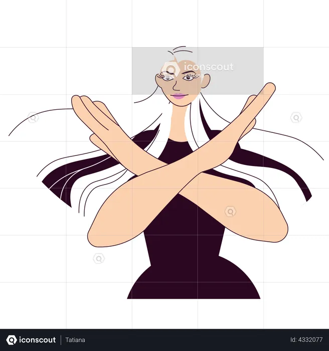 Woman gesturing Break stereotypes  Illustration