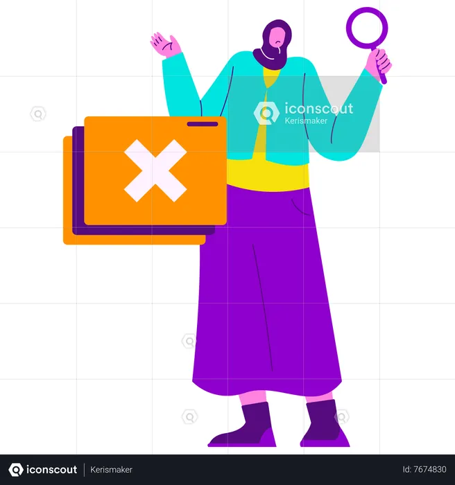 Woman getting Browser Not Found error  Illustration