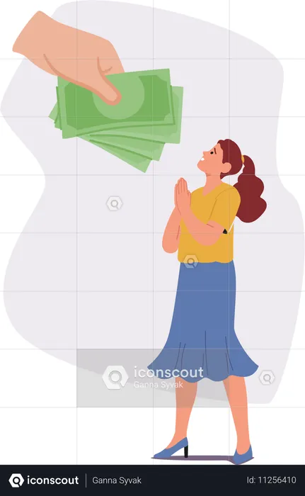 Woman getting financially manipulated  Illustration