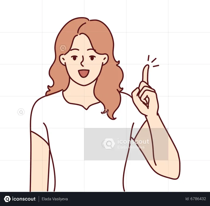 Woman getting idea  Illustration