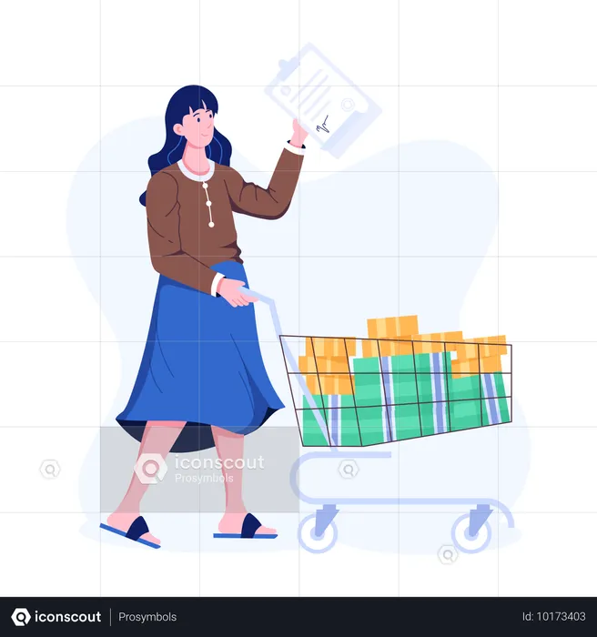 Woman getting loan  Illustration