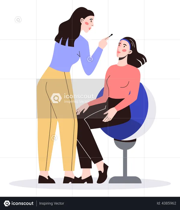 Woman getting ready in beauty salon  Illustration