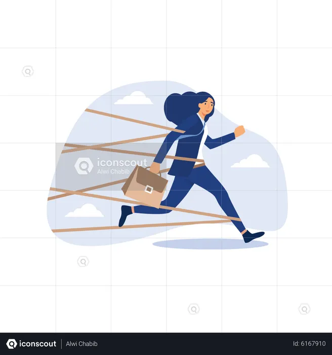 Woman getting trapped due to inequality  Illustration