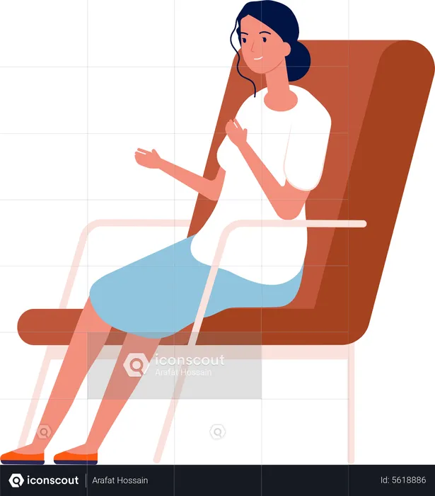 Woman getting treatment at psychiatry  Illustration