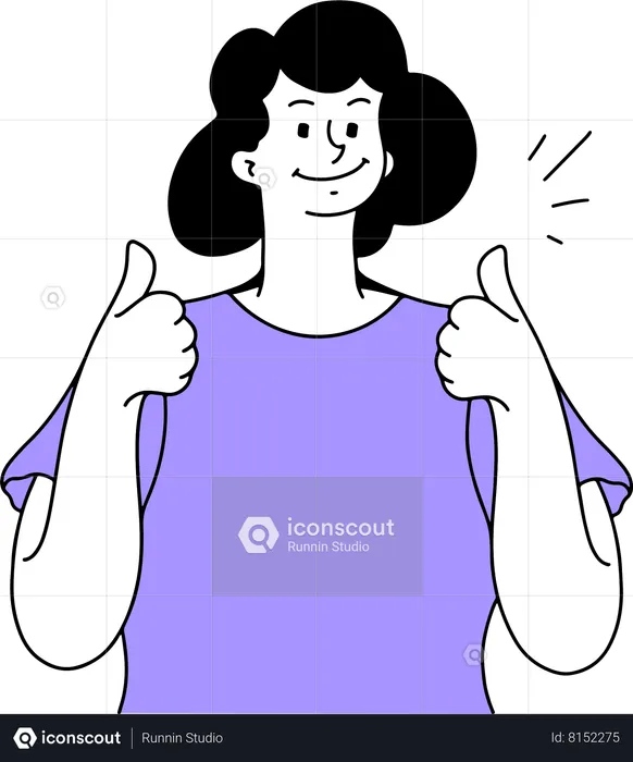 Woman Give Good Sign  Illustration