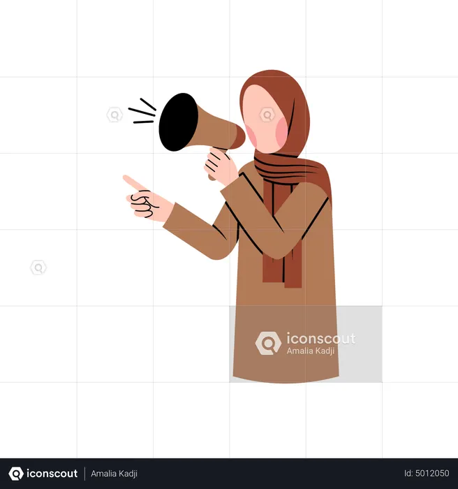 Woman give speech  Illustration
