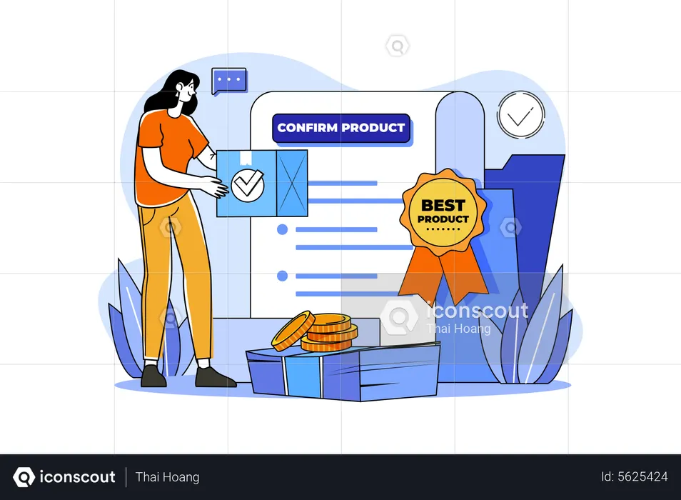 Woman Giving Best Product  Illustration