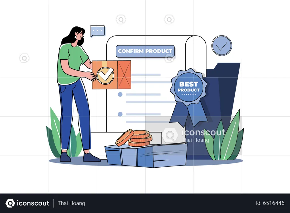 Woman Giving Best Product  Illustration