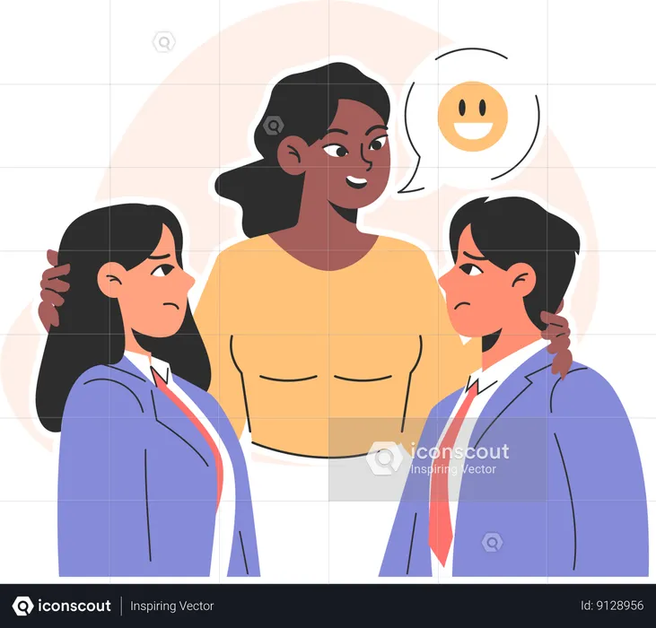 Woman giving dispute resoltion  Illustration
