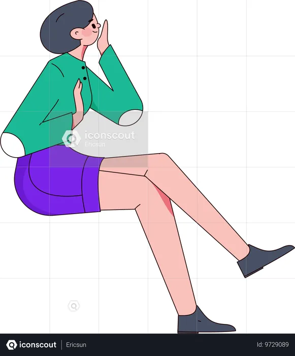 表情を浮かべる女性  イラスト