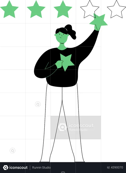 Woman giving online rating  Illustration