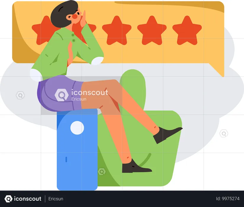 Woman giving online rating  Illustration