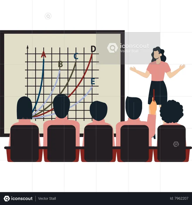 Woman  giving presentation  Illustration
