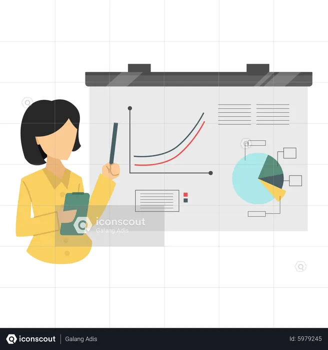 Woman giving presentation  Illustration