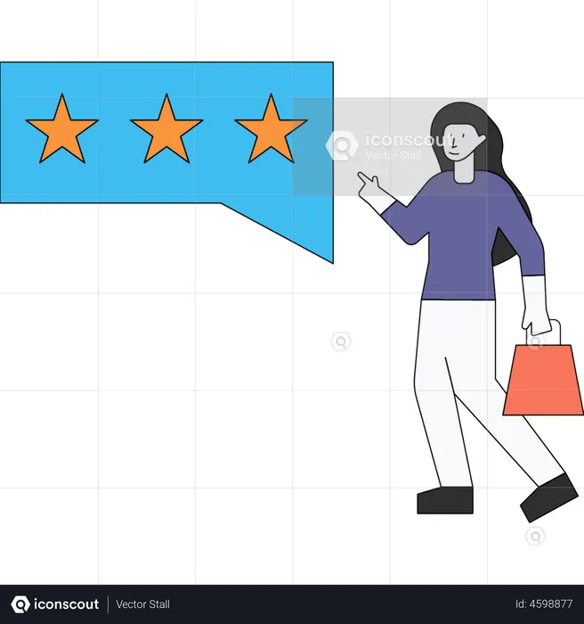 Woman giving rating  Illustration