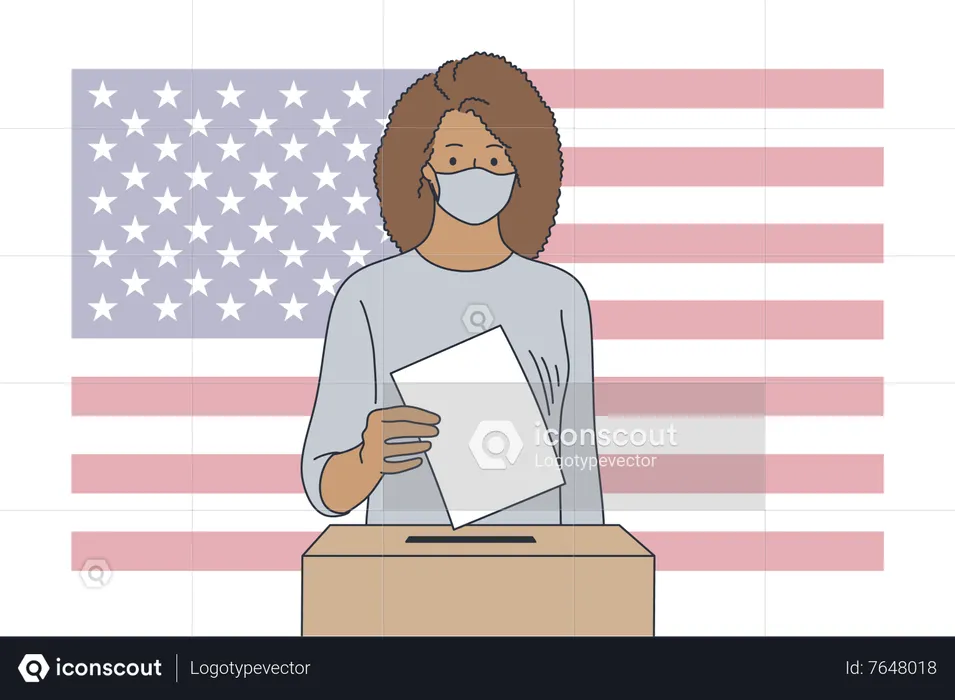 Woman giving vote  Illustration
