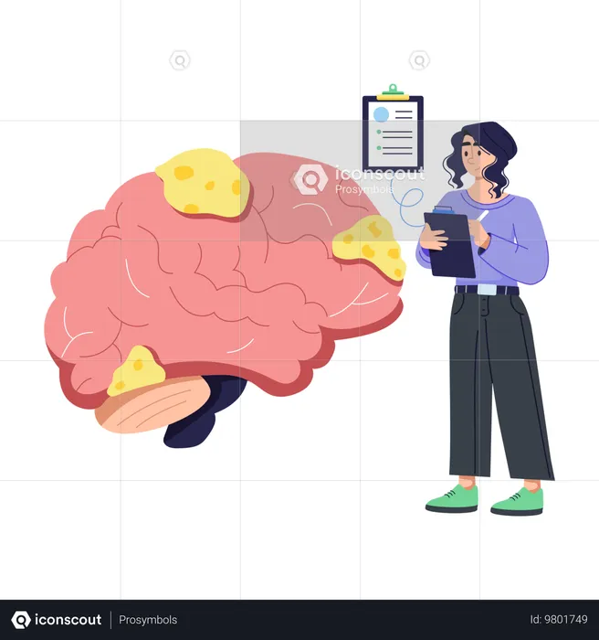 Woman Goes To Neurosurgeon For Mind Checkup  Illustration