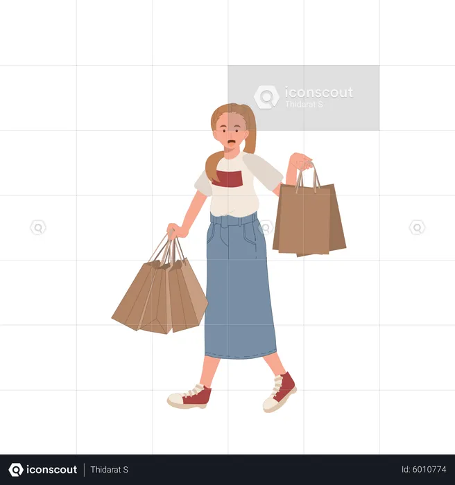 Woman going for shopping  Illustration