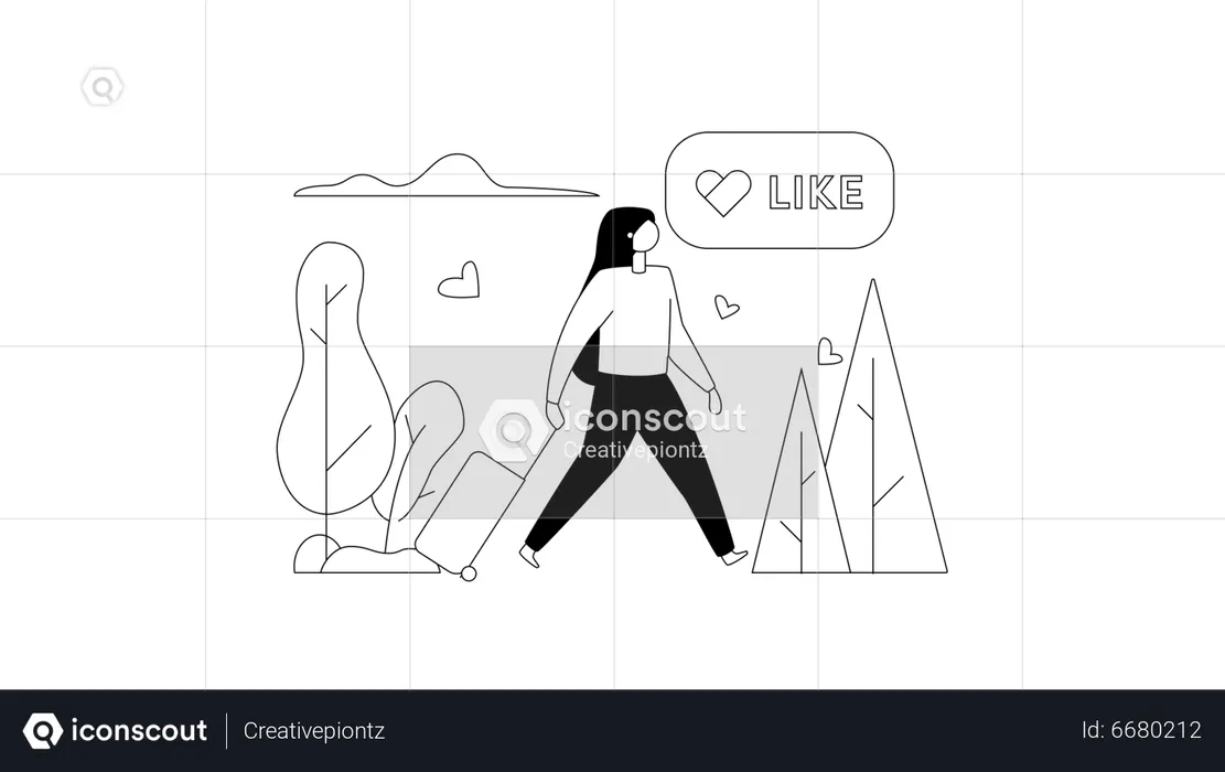 Woman going for Trip  Illustration