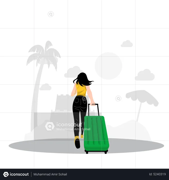 Woman going for vacation  Illustration