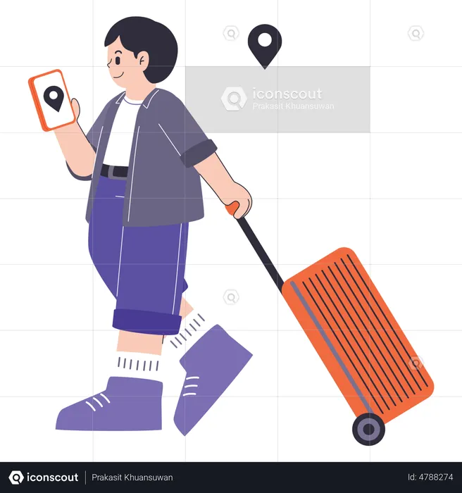 Woman Going On Vacation  Illustration