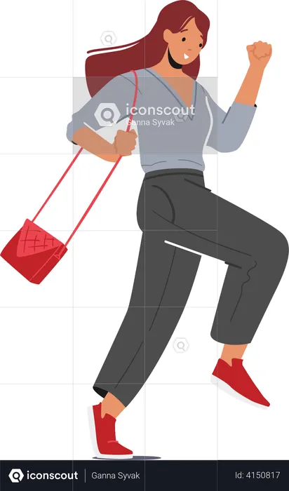 Woman Going To Work  Illustration