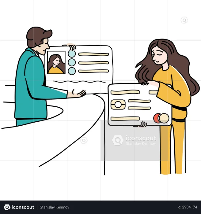 Woman got approval for credit card  Illustration