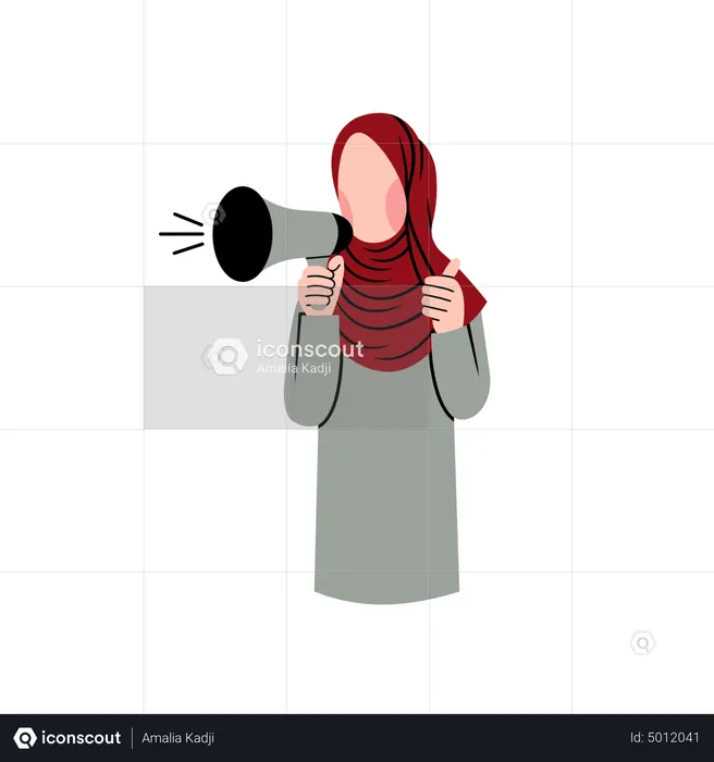 Woman grab attention  Illustration