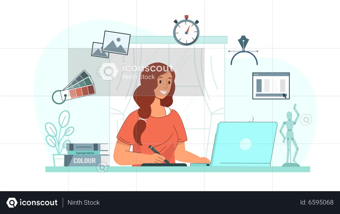 Woman Graphic Designer  Illustration