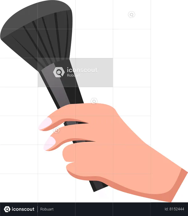 Woman hand holding cosmetical product accessory  Illustration
