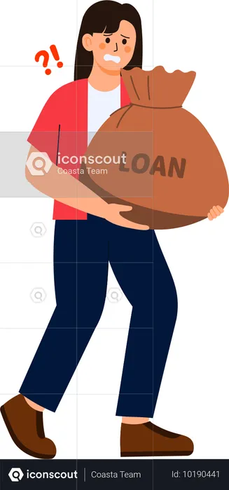 Woman have financial loan pressure  Illustration